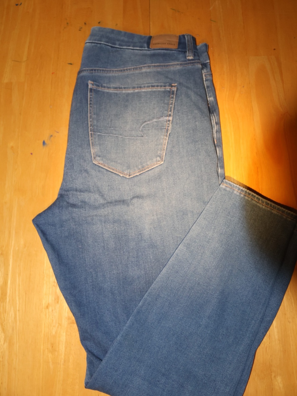 American Eagle Outfitters Women's Light Blue Straight Leg Jeans